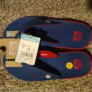 Men’s reef fanning Texas Ranger Edition flip flops DUPLICATE